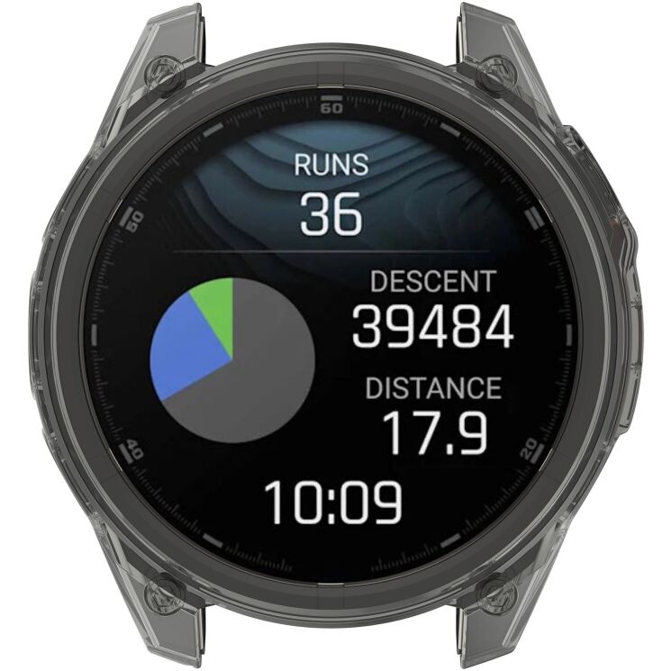 Захисний чохол UniCase Clear Cover для Garmin Fenix 8 (43mm) - Transparent Black: фото 6 з 7
