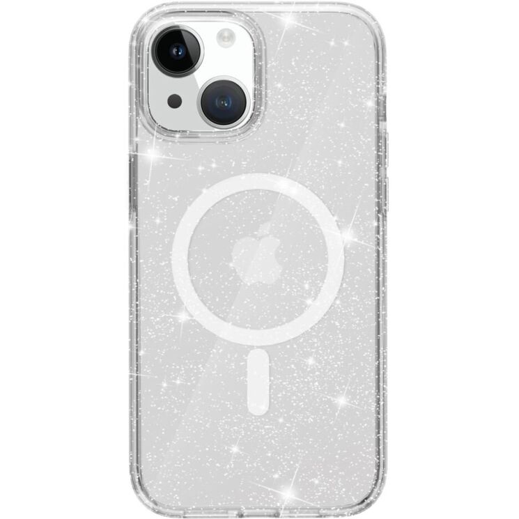 Защитный чехол UniCase Glitter Series MagSafe для Apple iPhone 15 - White: фото 3 из 6
