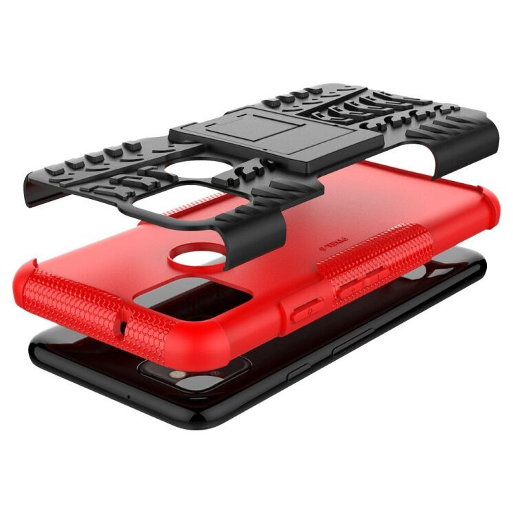 Протиударний чохол UniCase Hybrid X для Google Pixel 5 - Black / Red: фото 8 з 18