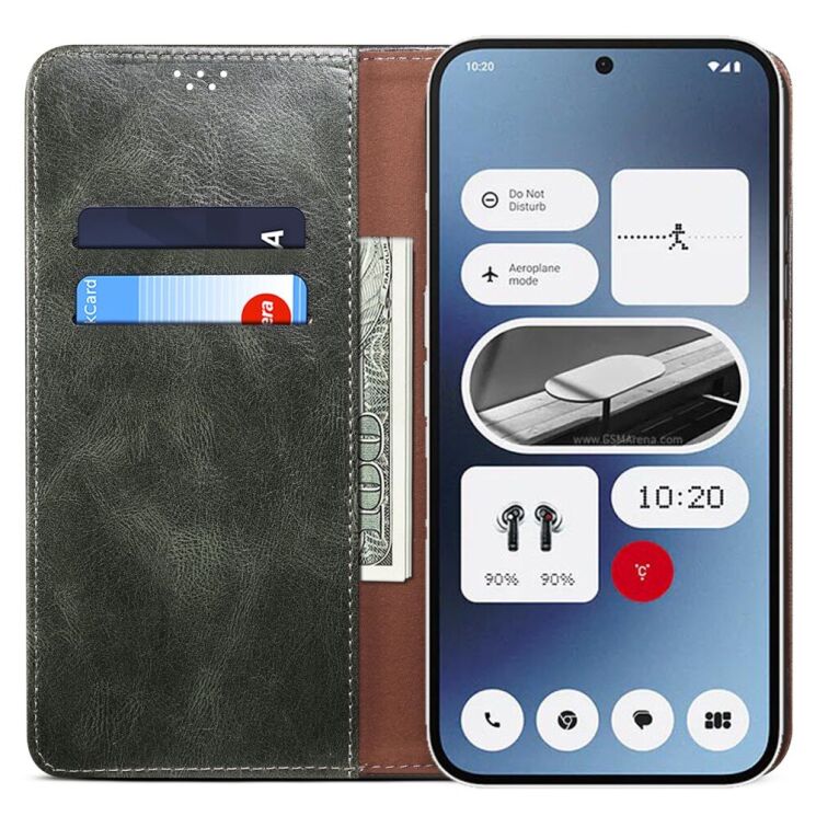 Защитный чехол UniCase Leather Wallet для Nothing Phone (2a) / Phone (2a) Plus - Green: фото 2 из 6