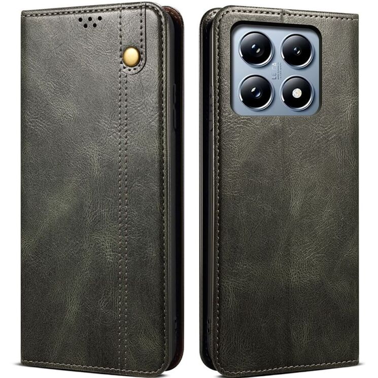 Защитный чехол UniCase Leather Wallet для Xiaomi 14T - Green: фото 1 из 6