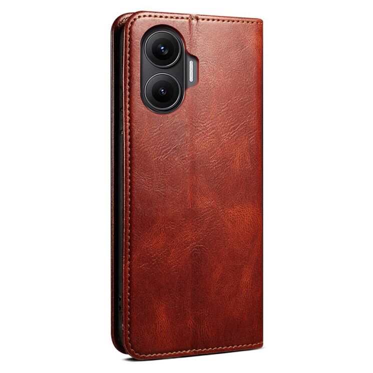 Защитный чехол UniCase Leather Wallet для Xiaomi Poco F7 - Brown: фото 6 из 7
