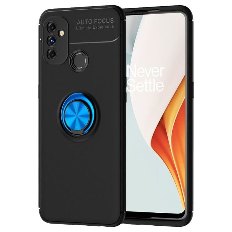 Чохол з магнітним кільцем UniCase Magnetic Ring для OnePlus Nord N100 - Black / Blue: фото 1 з 14
