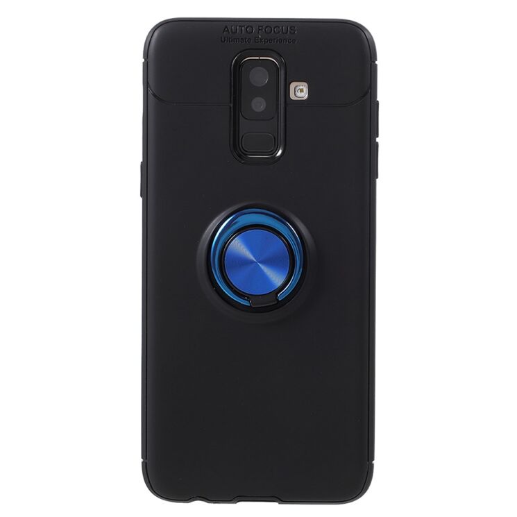 Защитный чехол UniCase Magnetic Ring для Samsung Galaxy J8 2018 (J810) - Black / Blue: фото 1 из 7