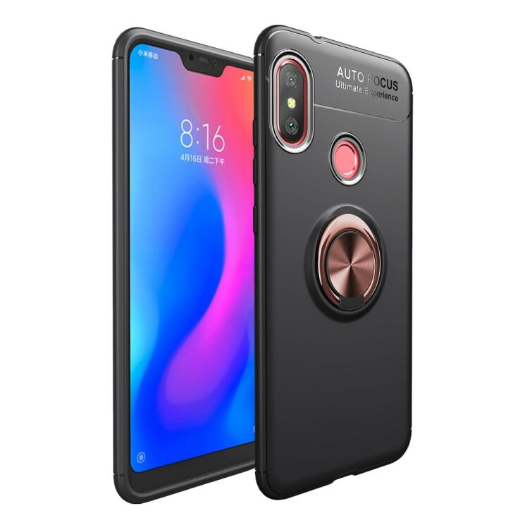 Защитный чехол UniCase Magnetic Ring для Xiaomi Redmi 6 Pro / Mi A2 Lite - Black / Rose Gold: фото 1 из 12