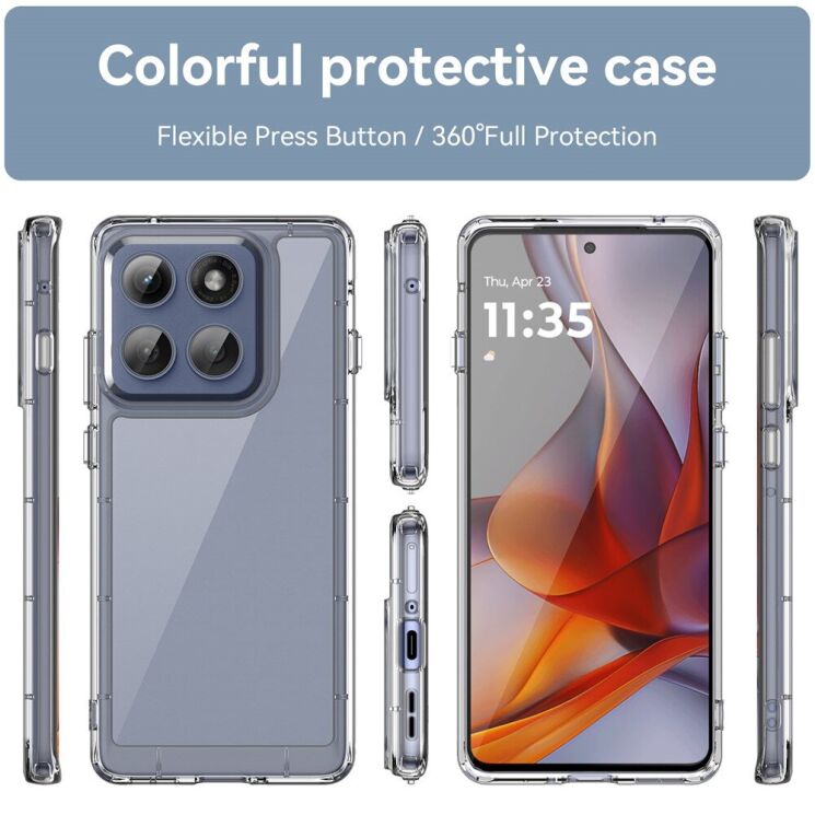 Захисний чохол UniCase Rugged Shield для Motorola Edge 60 Pro - Transparent Blue: фото 8 з 8