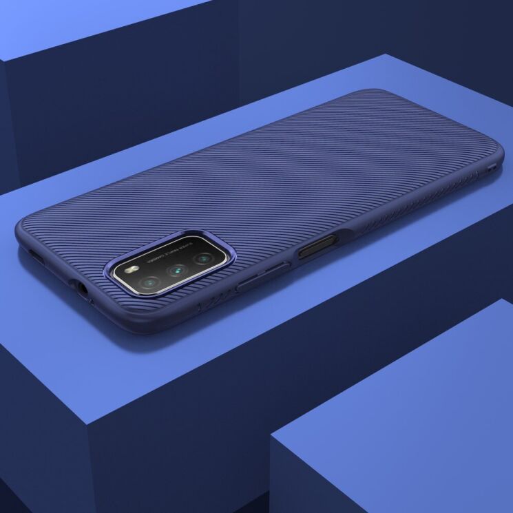 Защитный чехол UniCase Twill Soft для Xiaomi Poco M3 - Blue: фото 3 из 8