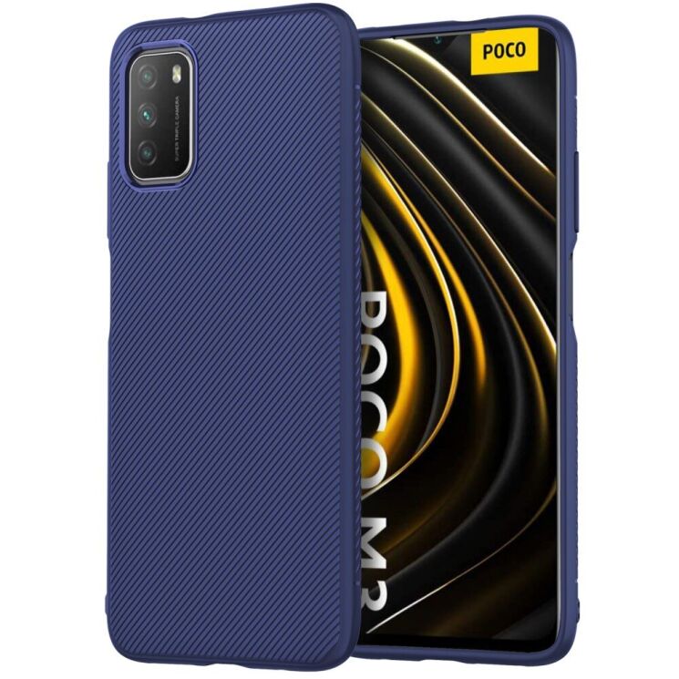Защитный чехол UniCase Twill Soft для Xiaomi Poco M3 - Blue: фото 1 из 8