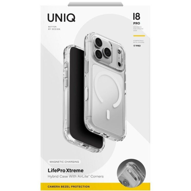 Захисний чохол UNIQ LifePro Xtreme with MagClick для iPhone 18 Pro / 17 Pro (UNIQ-IP6.3P(2026)-LPRXMCCLR) - Transparent: фото 7 з 13