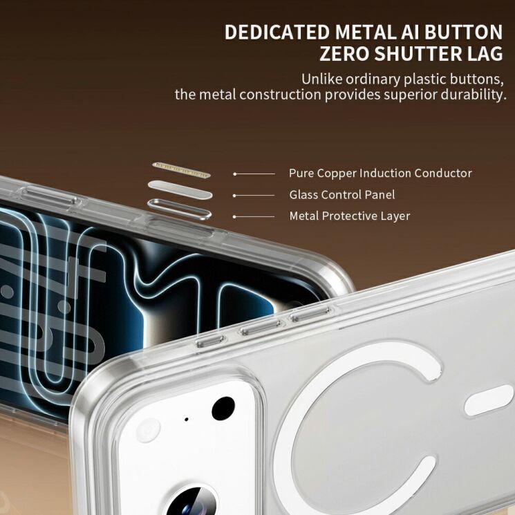 Защитный чехол ZGA Crystal Mag Air для Apple iPhone 18 Pro Max - Transparent: фото 8 из 10
