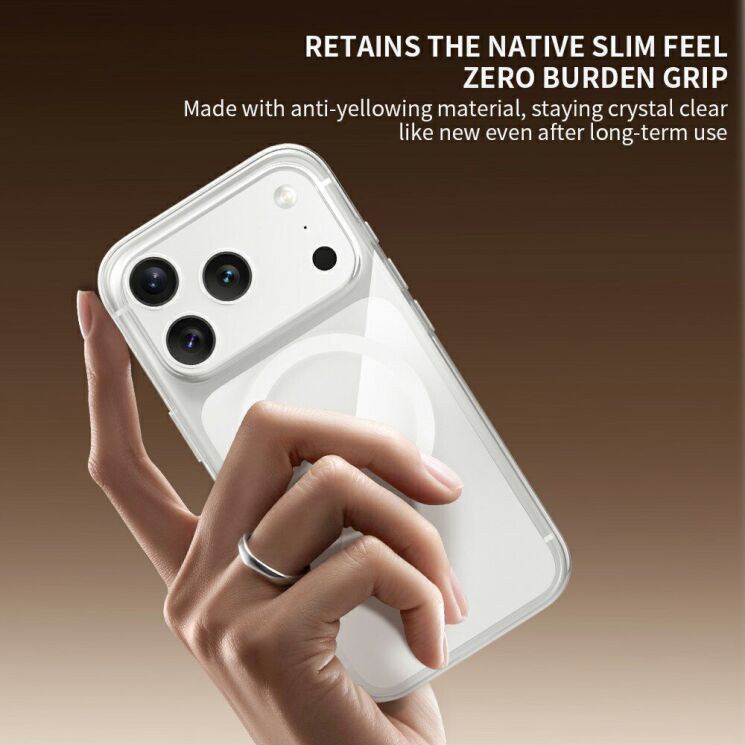 Защитный чехол ZGA Crystal Mag Air для Apple iPhone 18 Pro Max - Transparent: фото 5 из 10