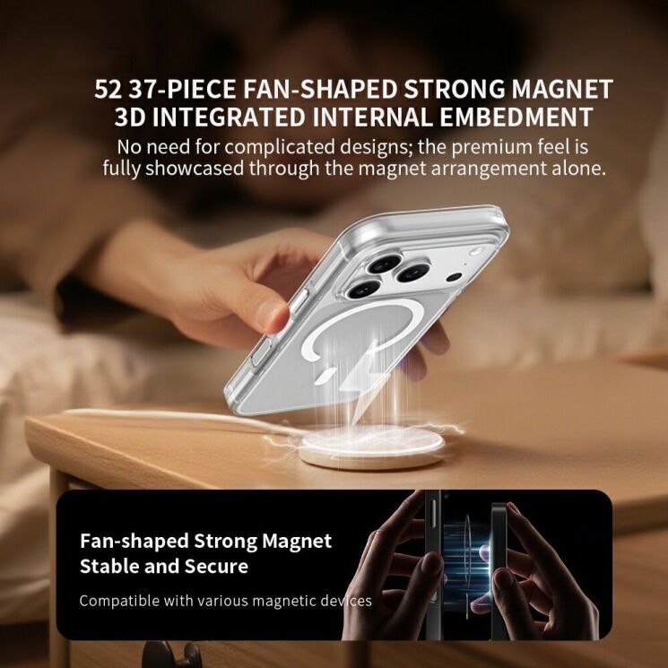 Защитный чехол ZGA Crystal Mag Air для Apple iPhone 18 Pro Max - Transparent: фото 6 из 10