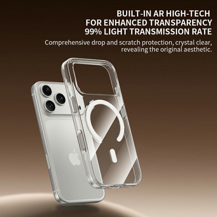 Защитный чехол ZGA Crystal Mag Air для Apple iPhone 18 Pro Max - Transparent: фото 3 из 10