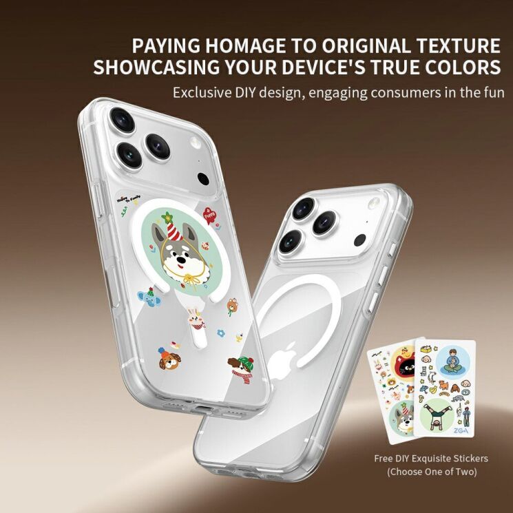 Защитный чехол ZGA Crystal Mag Air для Apple iPhone 18 Pro Max - Transparent: фото 9 из 10