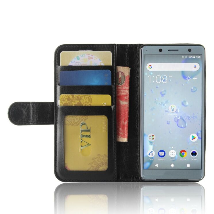 Чехол-книжка Deexe Wallet Style для Sony Xperia XZ2 Compact - Black: фото 5 из 10