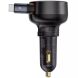 Автомобильное зарядное устройство Baseus Enjoyment Pro Retractable (60W) + кабель Type-C (C00057802111) - Black (923423B). Фото 3 из 9