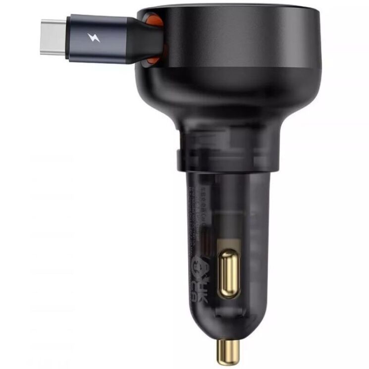 Автомобильное зарядное устройство Baseus Enjoyment Pro Retractable (60W) + кабель Type-C (C00057802111) - Black (923423B) Автомобильное зарядное устройство Baseus Enjoyment Pro Retractable (60W) + кабель Type-C (C00057802111) - Black: фото 3 из 9