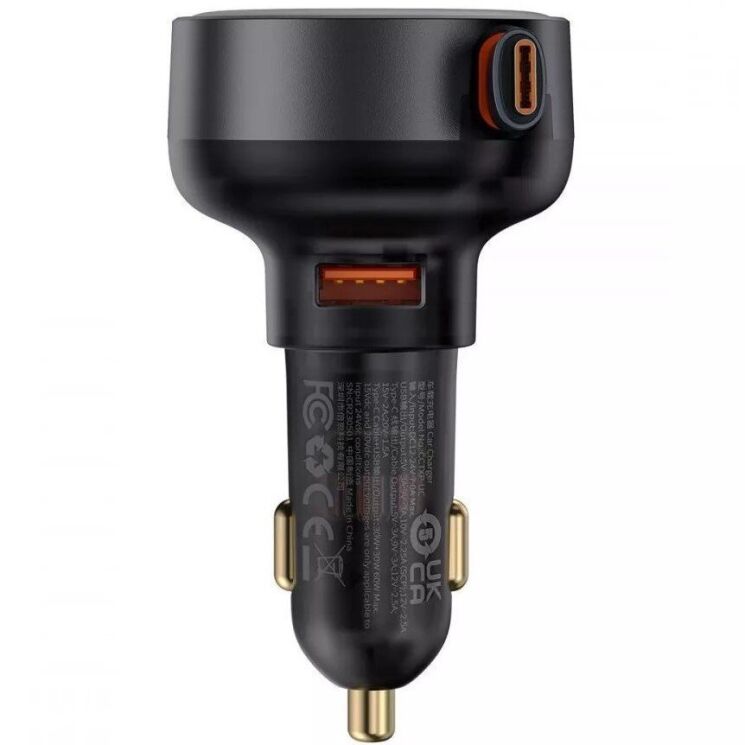 Автомобильное зарядное устройство Baseus Enjoyment Pro Retractable (60W) + кабель Type-C (C00057802111) - Black (923423B) Автомобильное зарядное устройство Baseus Enjoyment Pro Retractable (60W) + кабель Type-C (C00057802111) - Black: фото 2 из 9