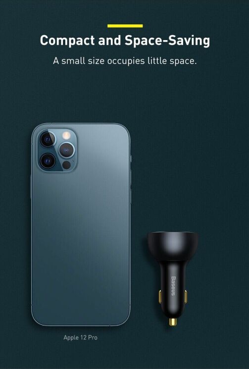 Автомобильное зарядное устройство Baseus Qualcomm Quick Charge 5 Technology 160W + кабель Type-C to Type-C (TZCCZM-0G) - Gray: фото 17 из 30