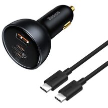 Автомобільний зарядний пристрій Baseus Qualcomm Quick Charge 5 Technology 160W + кабель Type-C to Type-C (TZCCZM-0G) - Gray: фото 1 з 30