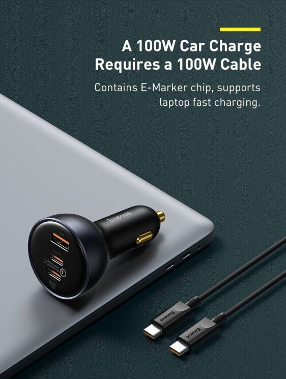 Автомобильное зарядное устройство Baseus Qualcomm Quick Charge 5 Technology 160W + кабель Type-C to Type-C (TZCCZM-0G) - Gray: фото 24 из 30