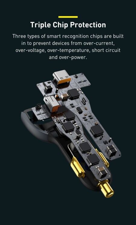 Автомобильное зарядное устройство Baseus Qualcomm Quick Charge 5 Technology 160W + кабель Type-C to Type-C (TZCCZM-0G) - Gray: фото 21 из 30