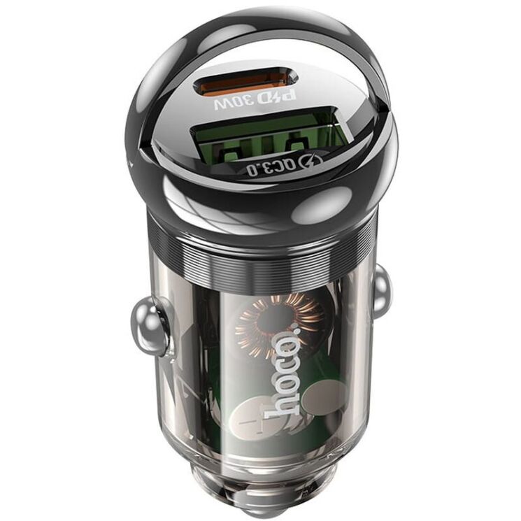 Автомобильное зарядное устройство Hoco Z53A Vision PD30W + QC3.0 - Black: фото 1 из 7