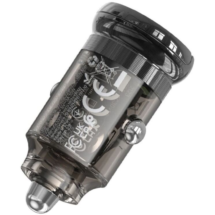 Автомобильное зарядное устройство Hoco Z53A Vision PD30W + QC3.0 - Black: фото 4 из 7