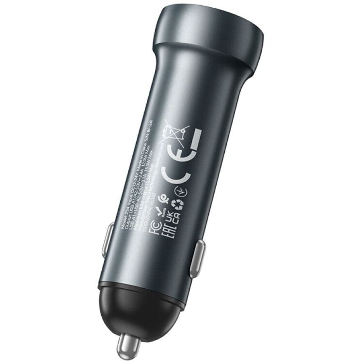 Автомобильное зарядное устройство Hoco Z54 15.5W (2USB) - Metal Grey: фото 3 из 5