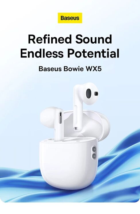 Беспроводные наушники Baseus Bowie WX5 A00051000213-00 - White: фото 10 из 29