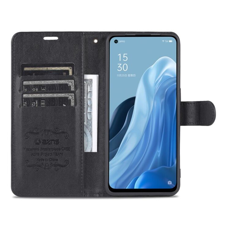 Чехол AZNS Wallet Case для OPPO Reno 7 5G Chinese - Black: фото 6 из 11