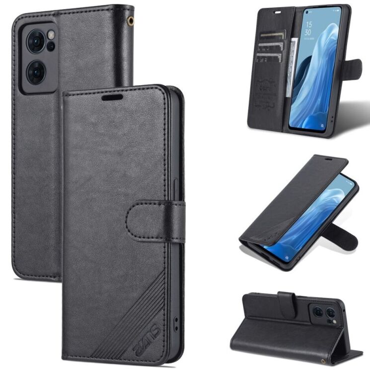 Чехол AZNS Wallet Case для OPPO Reno 7 5G Chinese - Black: фото 1 из 11