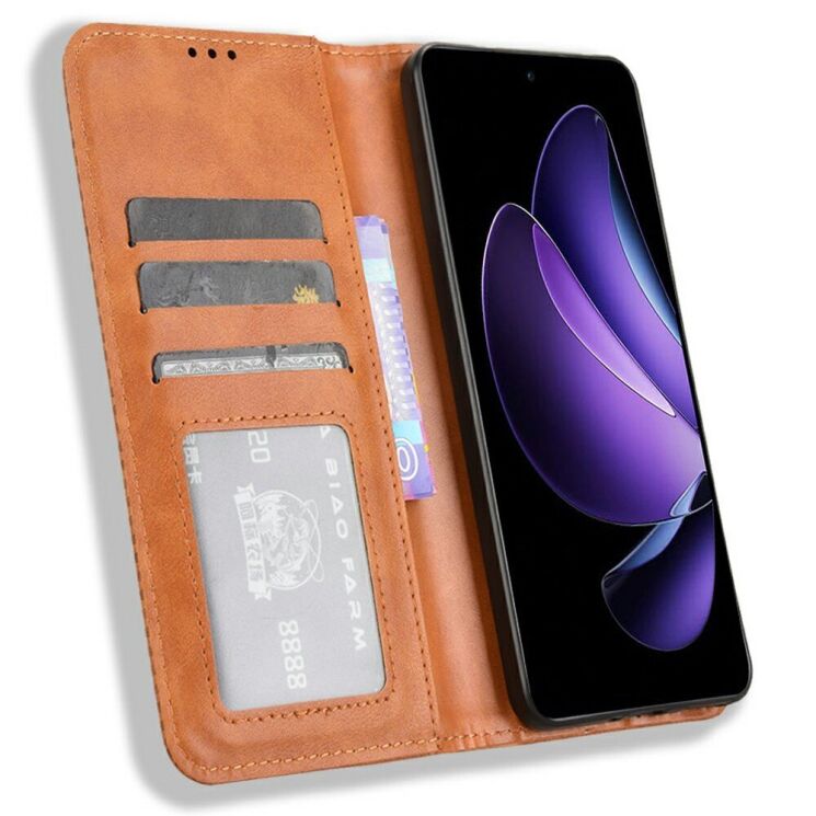 Чехол Deexe Retro Style для OPPO Reno 13 F/FS 5G - Brown: фото 3 из 7