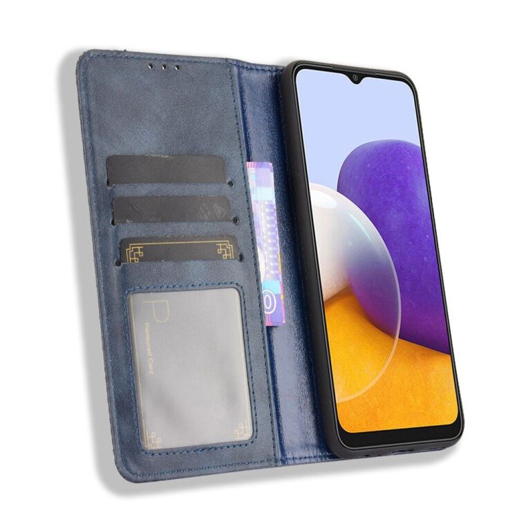 Чехол Deexe Retro Style для Samsung Galaxy A22 5G (A226) - Blue: фото 5 из 11