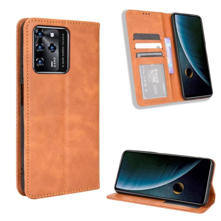Чехол Deexe Retro Style для ZTE Blade V30 - Brown: фото 8 из 10