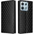 Чехол Deexe Rhombus Book для Motorola Edge 70 Max - Black (435513B)