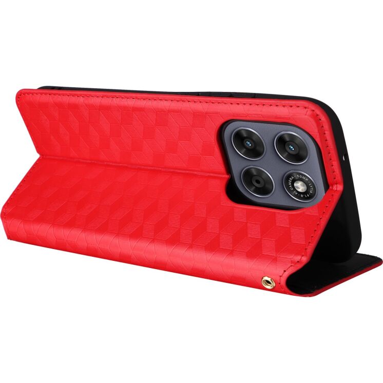Чохол Deexe Rhombus Book для Motorola Moto G77 - Red: фото 5 з 10