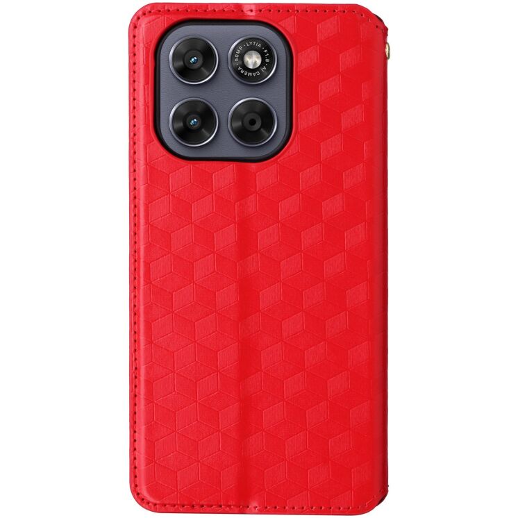 Чохол Deexe Rhombus Book для Motorola Moto G77 - Red: фото 8 з 10
