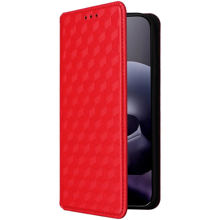 Чохол Deexe Rhombus Book для Motorola Moto G77 - Red: фото 6 з 10