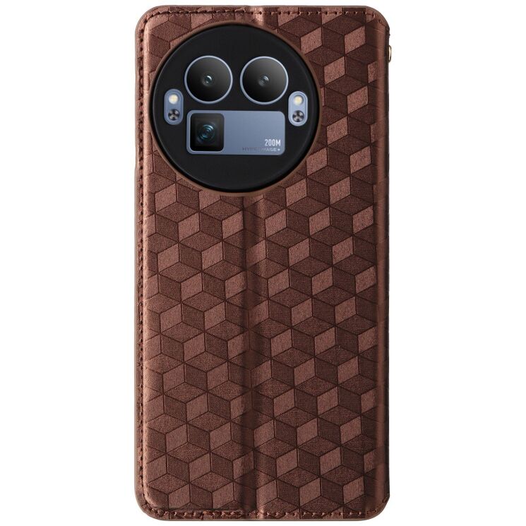 Чехол Deexe Rhombus Book для Realme GT 8 Pro - Brown: фото 8 з 8