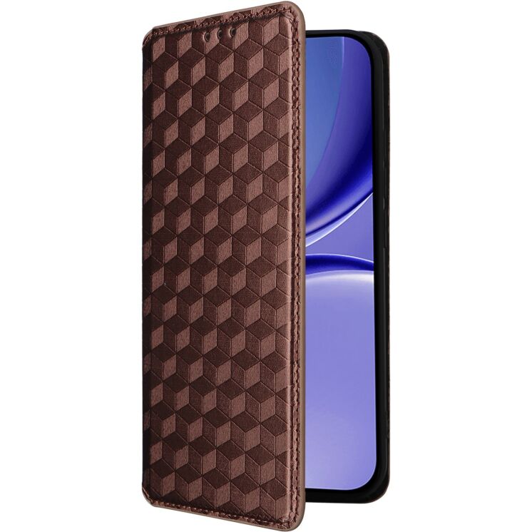 Чохол Deexe Rhombus Book для Xiaomi Poco X8 Pro - Brown: фото 6 з 9