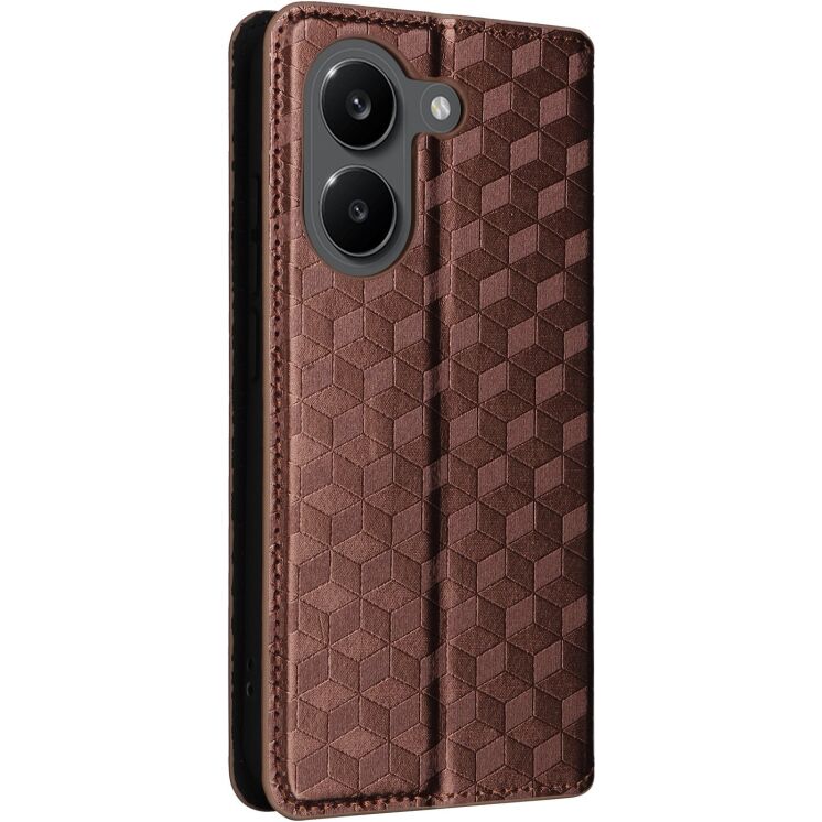 Чохол Deexe Rhombus Book для Xiaomi Poco X8 Pro - Brown: фото 7 з 9