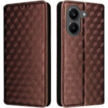 Чохол Deexe Rhombus Book для Xiaomi Poco X8 Pro - Brown: фото 1 з 9