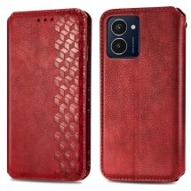 Чехол Deexe Rhombus Wallet для HMD Pulse Pro - Red: фото 1 из 6