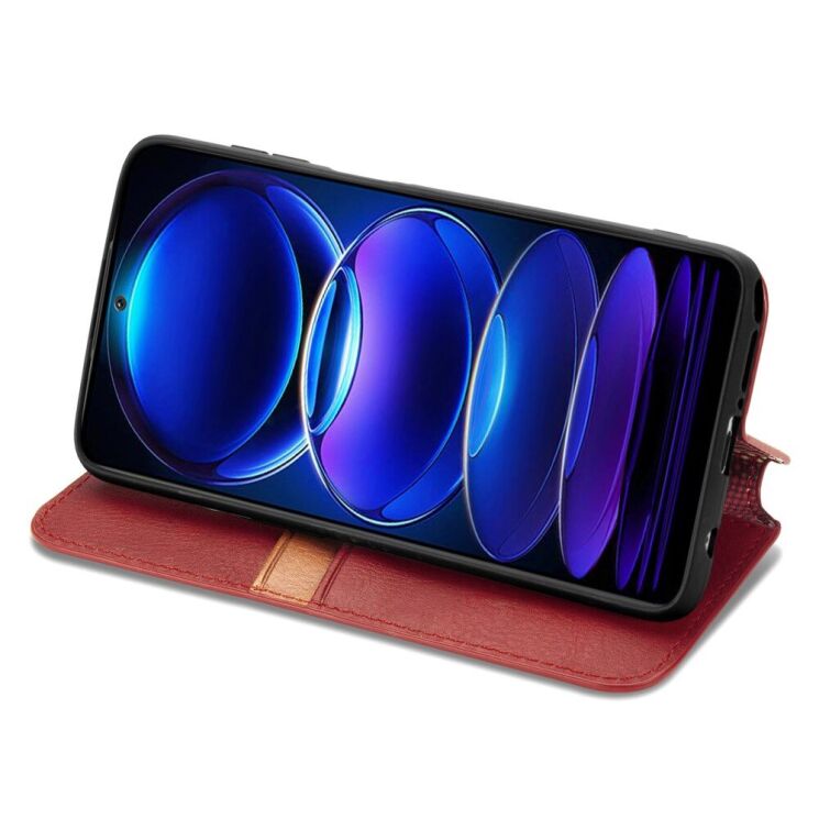Чехол Deexe Rhombus Wallet для HMD Pulse Pro - Red: фото 3 из 6