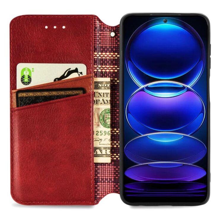 Чехол Deexe Rhombus Wallet для HMD Pulse Pro - Red: фото 2 из 6