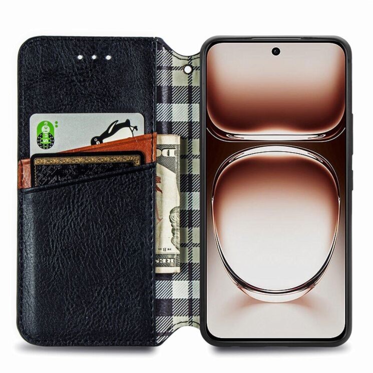 Чехол Deexe Rhombus Wallet для Motorola Edge 50 Neo - Black: фото 2 из 10