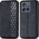 Чехол Deexe Rhombus Wallet для Motorola Edge 50 Neo - Black (367131B). Фото 1 из 10