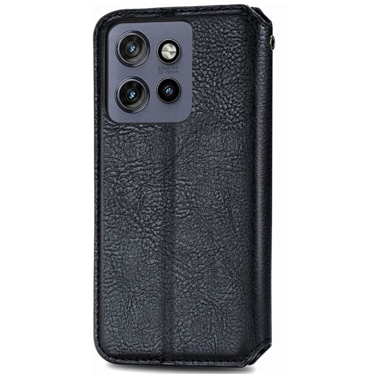 Чехол Deexe Rhombus Wallet для Motorola Edge 50 Neo - Black: фото 5 из 10