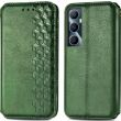 Чехол Deexe Rhombus Wallet для Realme C65 - Green (353930G)
